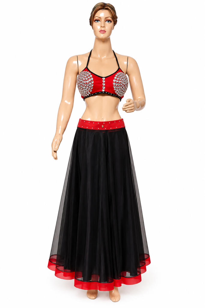 [ECM_026] Red & Black Skirt & Top set